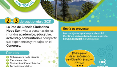 El 2 y 3 de septiembre se realizará el Congreso de Ciencia Ciudadana Nacional 2021